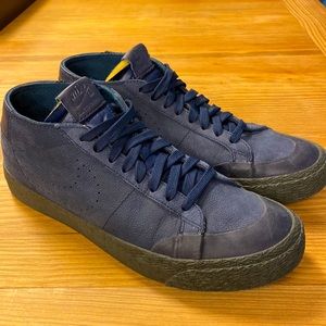 Nike SB Blazer Chukka Leather Navy Black Size 9.5 Sneakers